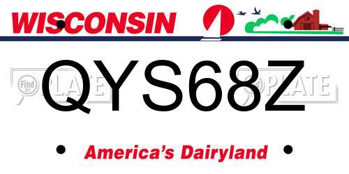 QYS68Z Wisconsin License Plate