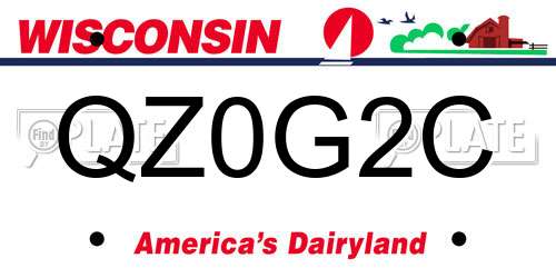 QZ0G2C Wisconsin License Plate