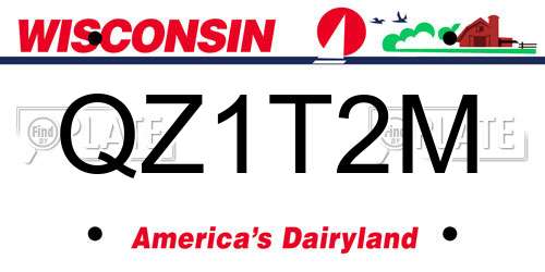QZ1T2M Wisconsin License Plate