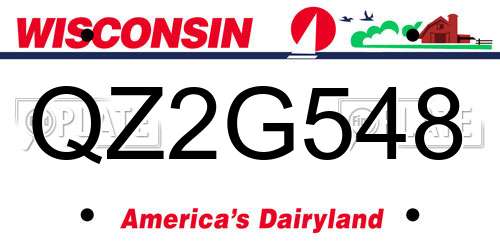 QZ2G548 Wisconsin License Plate