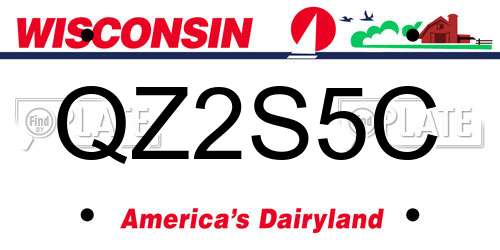 QZ2S5C Wisconsin License Plate