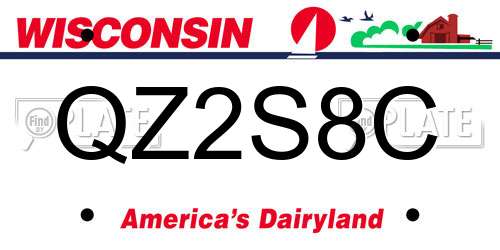 QZ2S8C Wisconsin License Plate