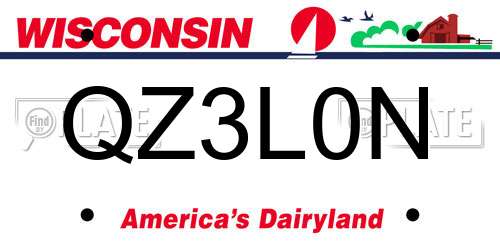 QZ3L0N Wisconsin License Plate