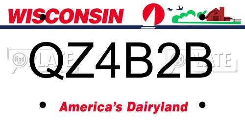QZ4B2B Wisconsin License Plate