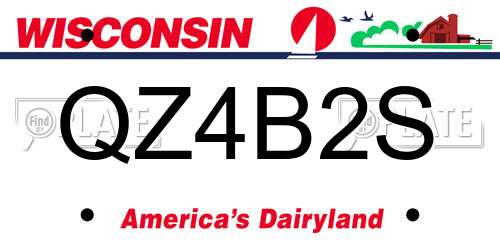 QZ4B2S Wisconsin License Plate
