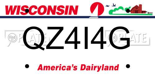 QZ4I4G Wisconsin License Plate