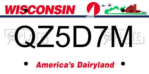 QZ5D7M Wisconsin License Plate