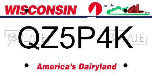 QZ5P4K Wisconsin License Plate