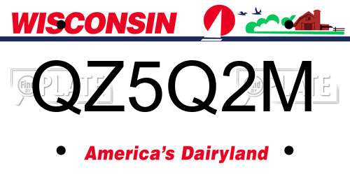 QZ5Q2M Wisconsin License Plate