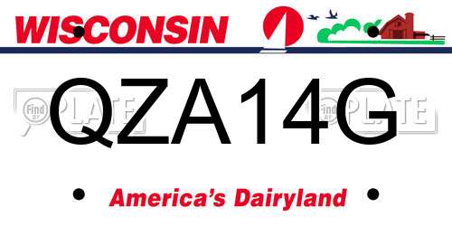 QZA14G Wisconsin License Plate
