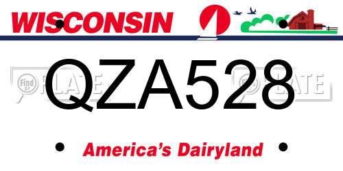 QZA528 Wisconsin License Plate