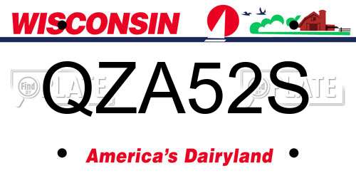 QZA52S Wisconsin License Plate