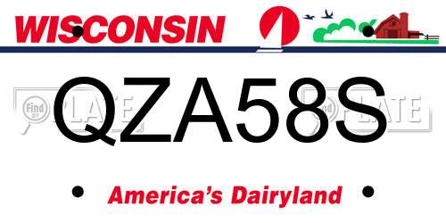 QZA58S Wisconsin License Plate