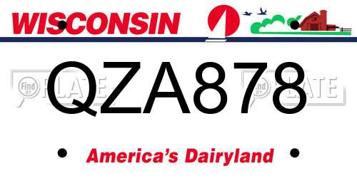 QZA878 Wisconsin License Plate