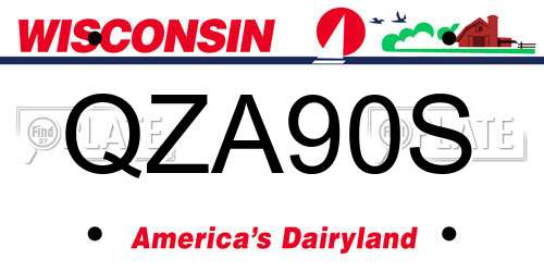 QZA90S Wisconsin License Plate