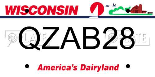 QZAB28 Wisconsin License Plate