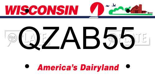 QZAB55 Wisconsin License Plate