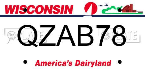 QZAB78 Wisconsin License Plate