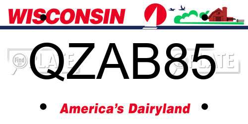 QZAB85 Wisconsin License Plate