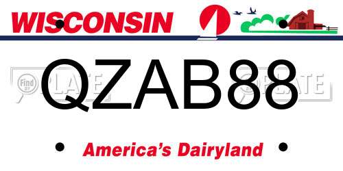QZAB88 Wisconsin License Plate