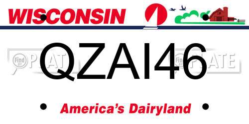QZAI46 Wisconsin License Plate