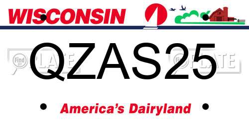 QZAS25 Wisconsin License Plate