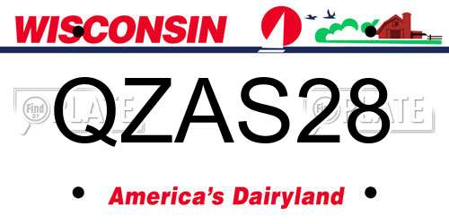QZAS28 Wisconsin License Plate