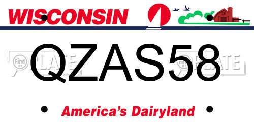 QZAS58 Wisconsin License Plate