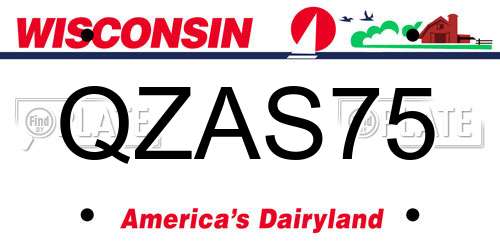 QZAS75 Wisconsin License Plate