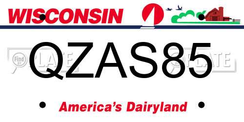 QZAS85 Wisconsin License Plate