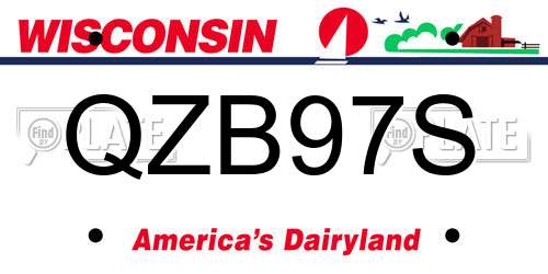 QZB97S Wisconsin License Plate