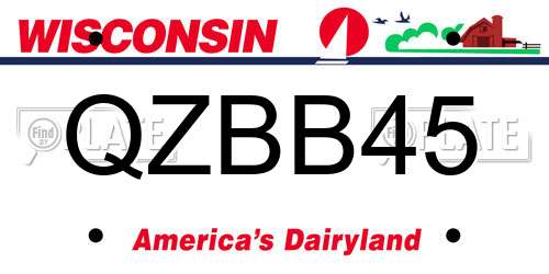 QZBB45 Wisconsin License Plate