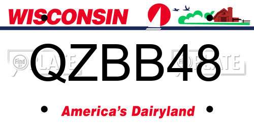 QZBB48 Wisconsin License Plate