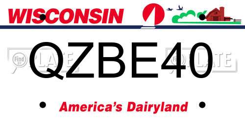 QZBE40 Wisconsin License Plate