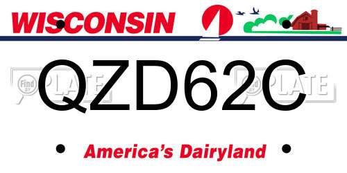 QZD62C Wisconsin License Plate