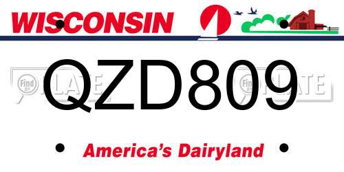 QZD809 Wisconsin License Plate