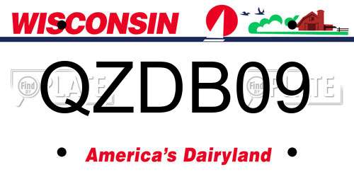 QZDB09 Wisconsin License Plate