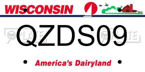 QZDS09 Wisconsin License Plate