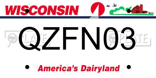 QZFN03 Wisconsin License Plate