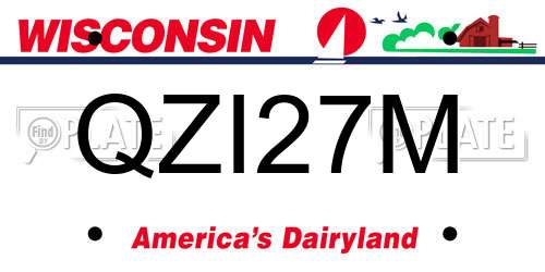 QZI27M Wisconsin License Plate