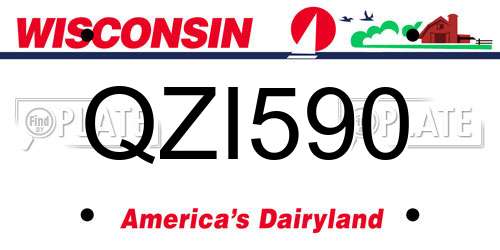 QZI590 Wisconsin License Plate