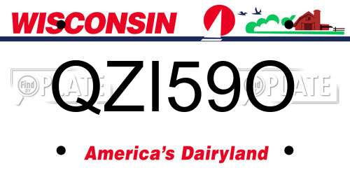 QZI59O Wisconsin License Plate
