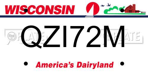 QZI72M Wisconsin License Plate