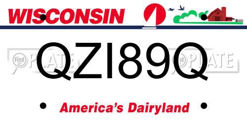 QZI89Q Wisconsin License Plate
