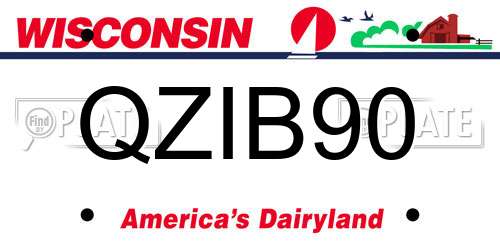 QZIB90 Wisconsin License Plate