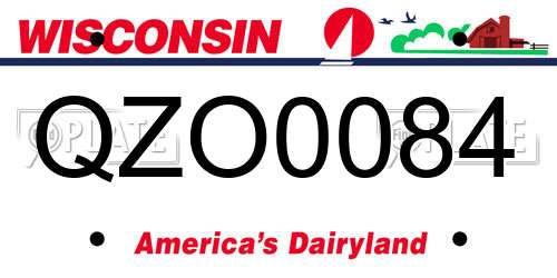 QZO0084 Wisconsin License Plate