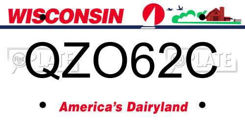 QZO62C Wisconsin License Plate