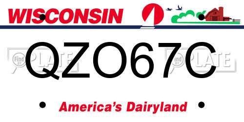 QZO67C Wisconsin License Plate