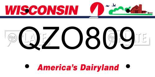 QZO809 Wisconsin License Plate