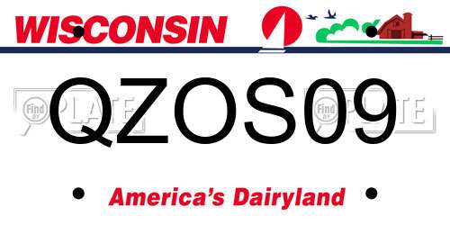 QZOS09 Wisconsin License Plate